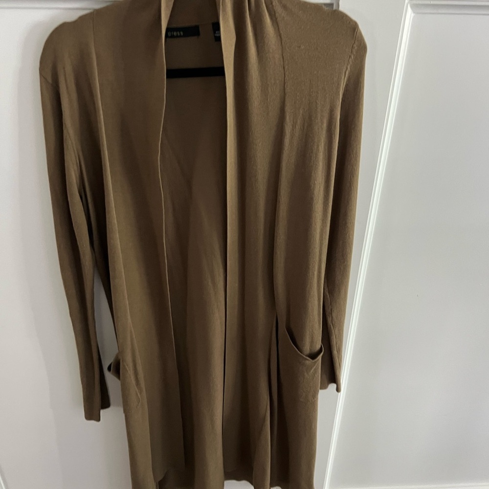 Press long Olive green sweater